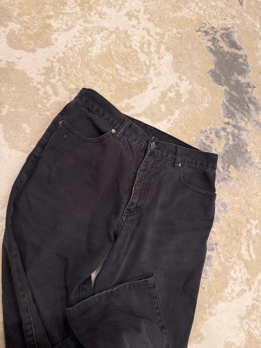 VINTAGE Rough Rider by Circle T // Women's Black 1980s  Denim Jeans size 9 - Picture 11 of 13
